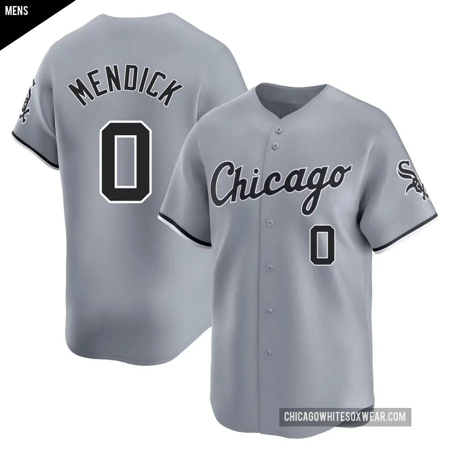 Men's Chicago White Sox ＃0 Danny Mendick Limited Gray Road Jersey