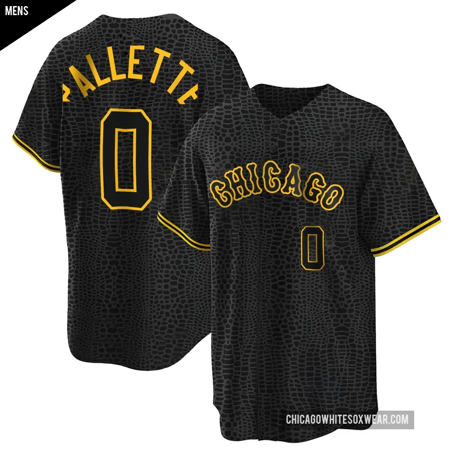 Men's Chicago White Sox ＃0 Peyton Pallette Replica Black Snake Skin City Jersey
