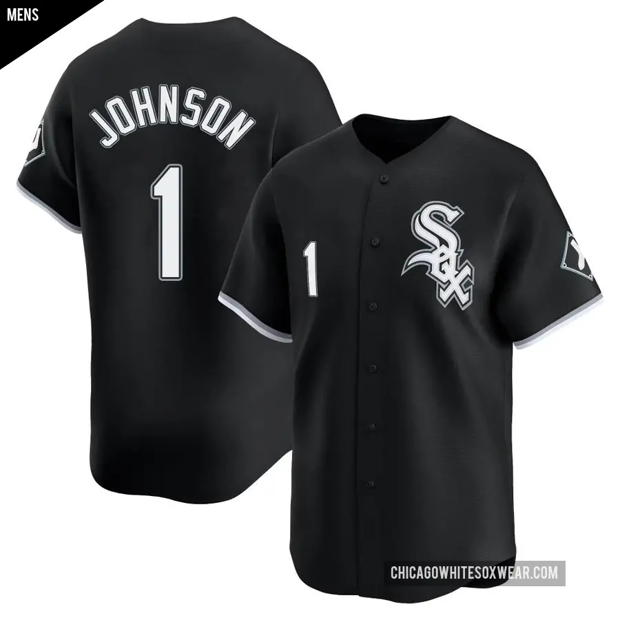 Men's Chicago White Sox ＃1 Lance Johnson Limited Black Alternate Jersey