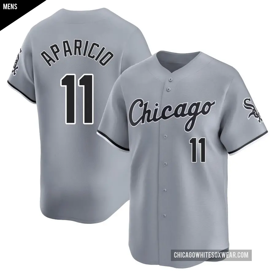 Men's Chicago White Sox ＃11 Luis Aparicio Limited Gray Road Jersey