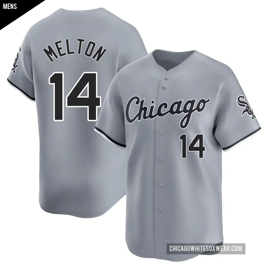 Men's Chicago White Sox ＃14 Bill Melton Limited Gray Road Jersey