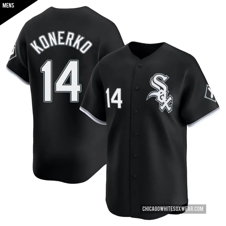 Men's Chicago White Sox ＃14 Paul Konerko Limited Black Alternate Jersey