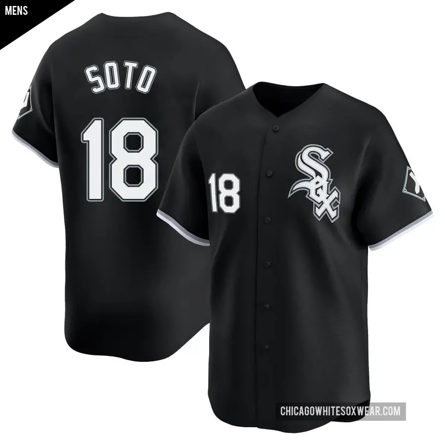 Men's Chicago White Sox ＃18 Geovany Soto Limited Black Alternate Jersey