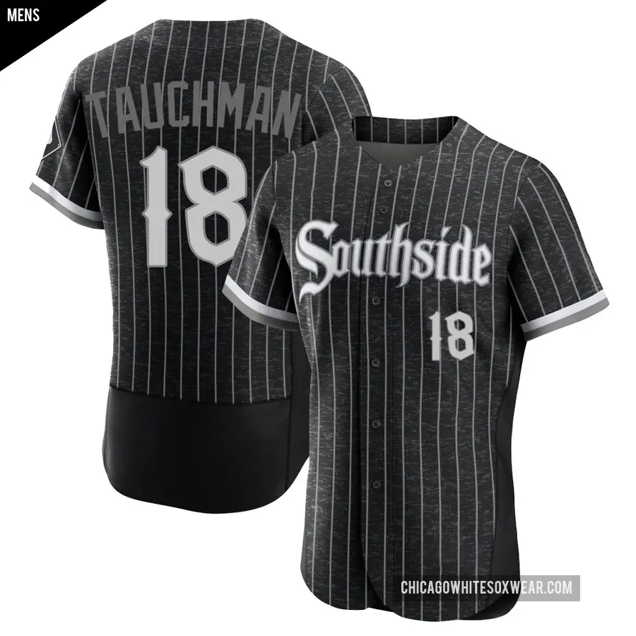 Men's Chicago White Sox ＃18 Mike Tauchman Authentic Black 2021 City Connect Jersey