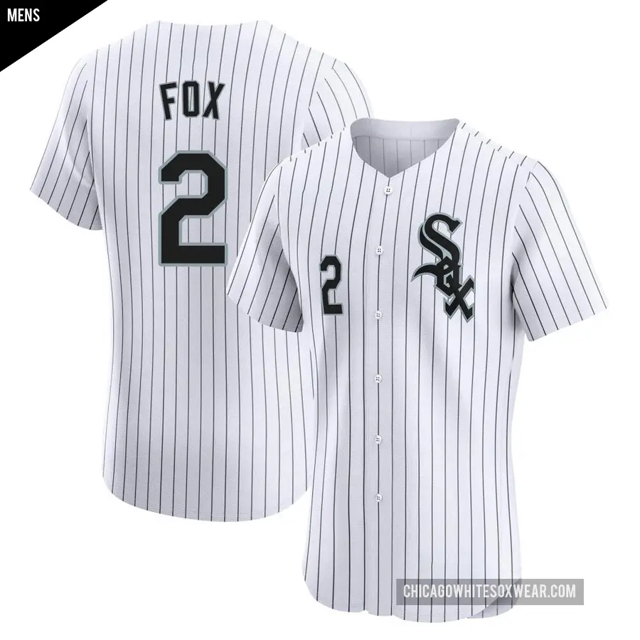 Men's Chicago White Sox ＃2 Nellie Fox Elite White Home Jersey