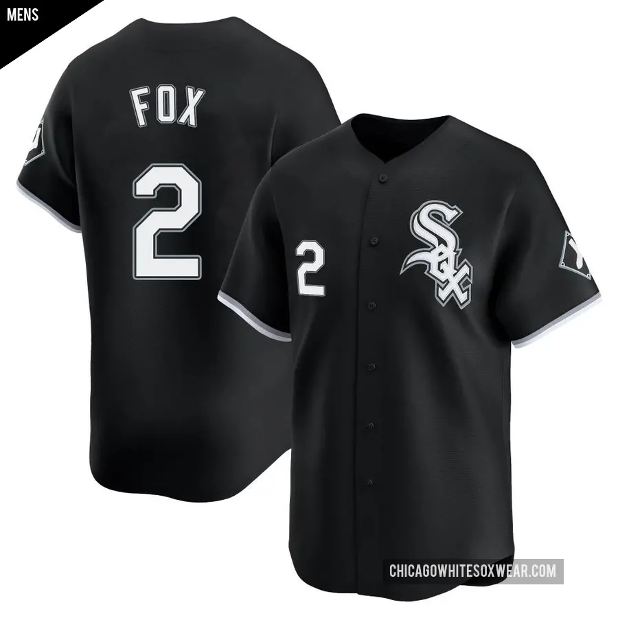 Men's Chicago White Sox ＃2 Nellie Fox Limited Black Alternate Jersey