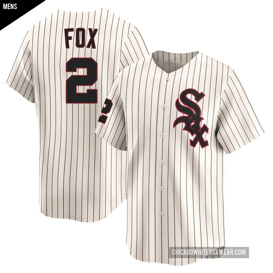 Men's Chicago White Sox ＃2 Nellie Fox Limited Cream Throwback Cooperstown Jersey