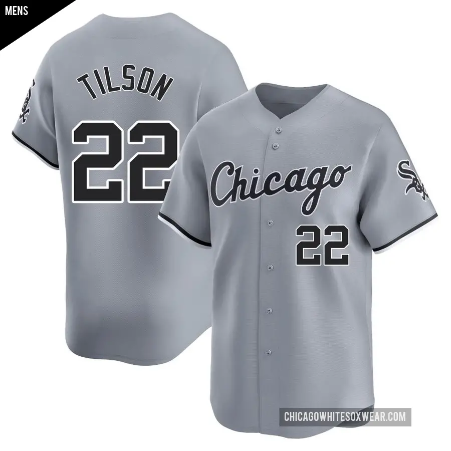 Men's Chicago White Sox ＃22 Charlie Tilson Limited Gray Road Jersey