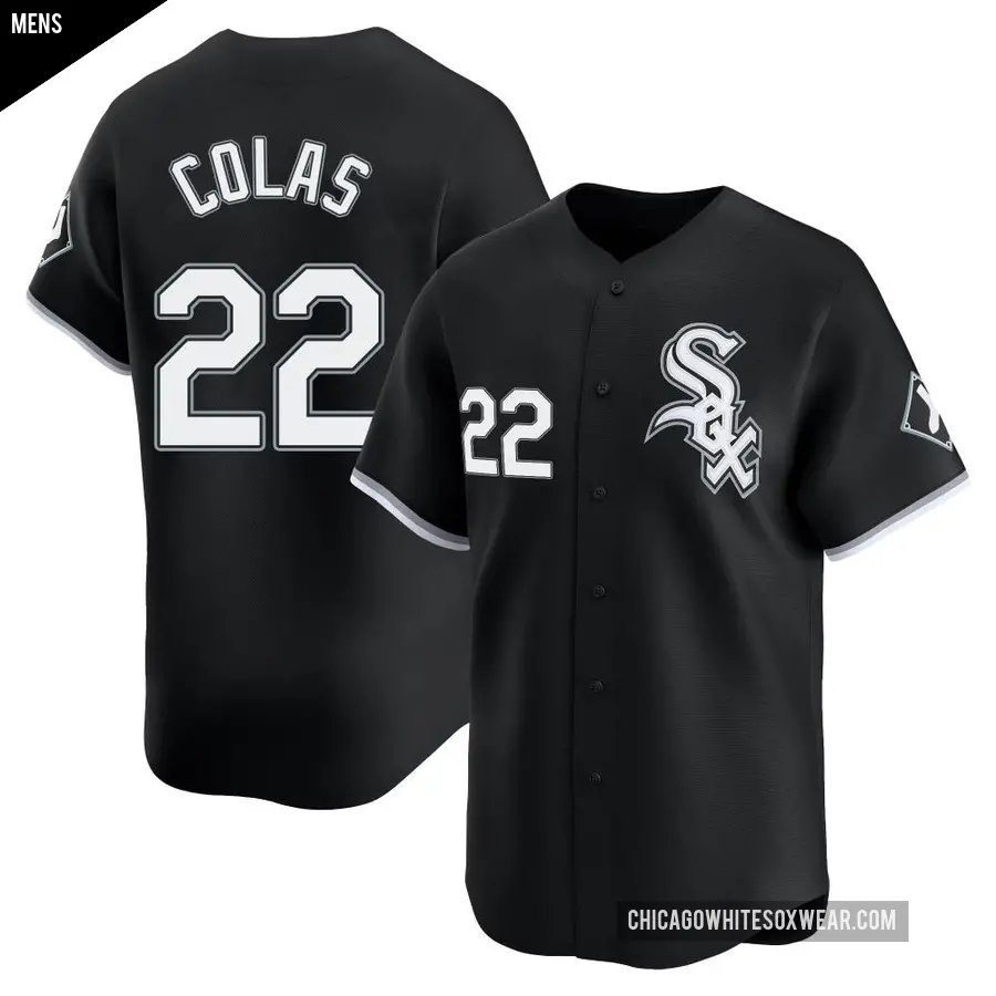 Men's Chicago White Sox ＃22 Oscar Colas Limited Black Alternate Jersey