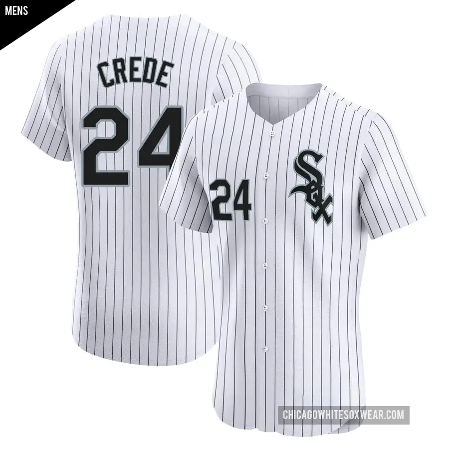 Men's Chicago White Sox ＃24 Joe Crede Elite White Home Jersey