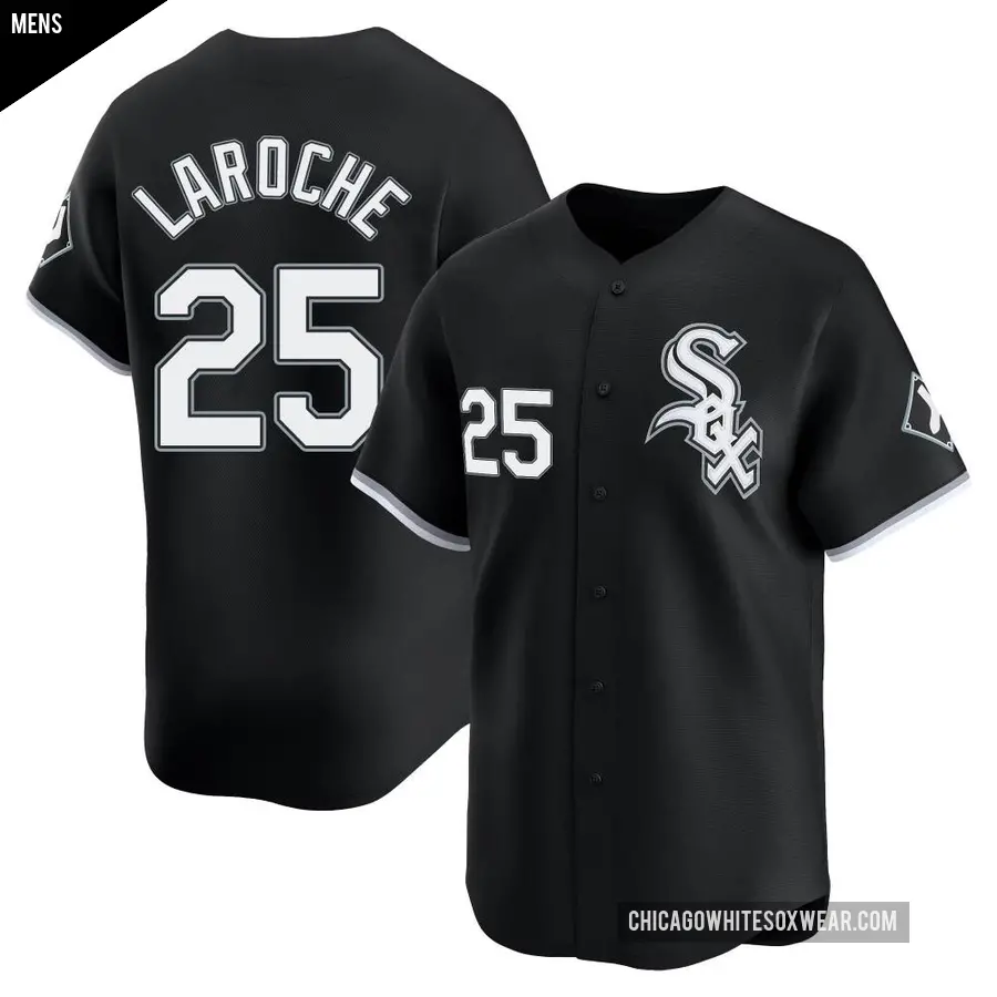 Men's Chicago White Sox ＃25 Adam LaRoche Limited Black Alternate Jersey