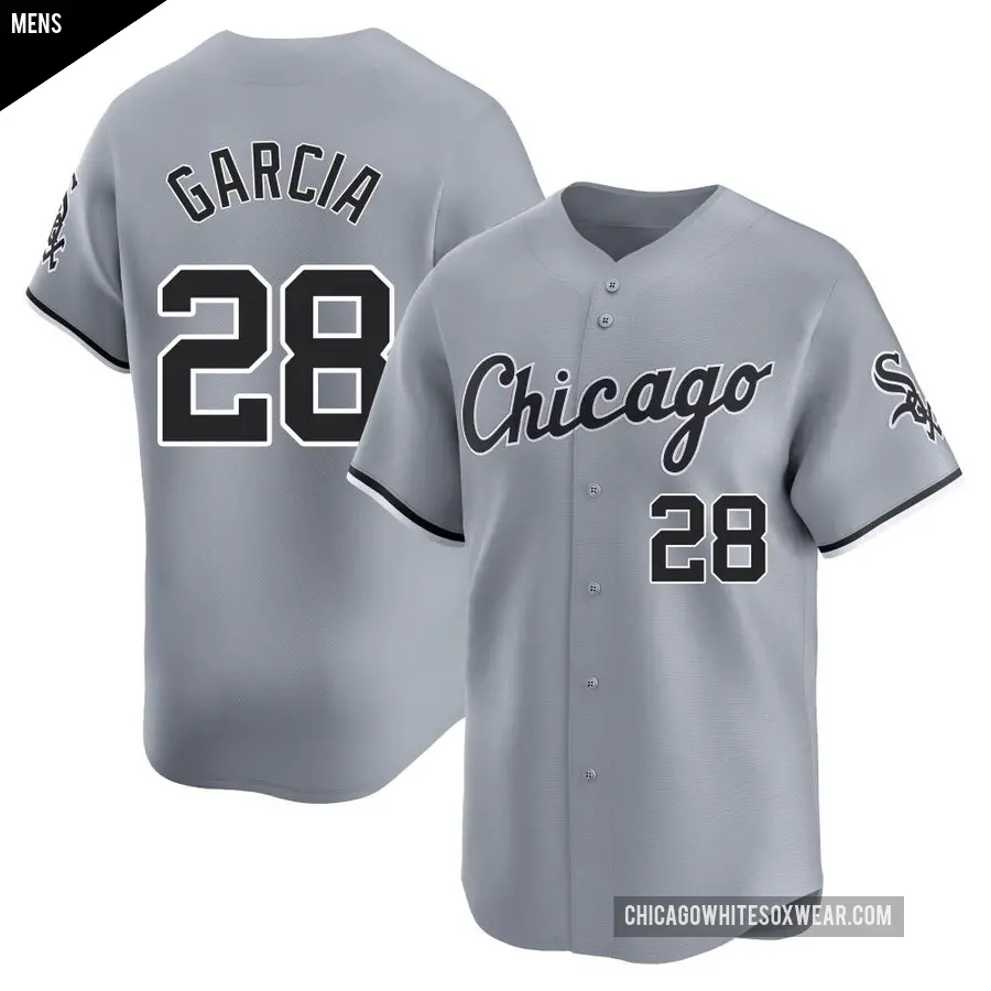 Men's Chicago White Sox ＃28 Leury Garcia Limited Gray Road Jersey