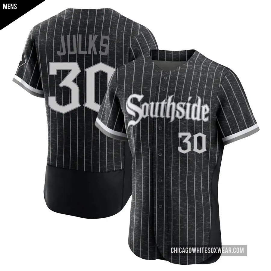 Men's Chicago White Sox ＃30 Corey Julks Authentic Black 2021 City Connect Jersey