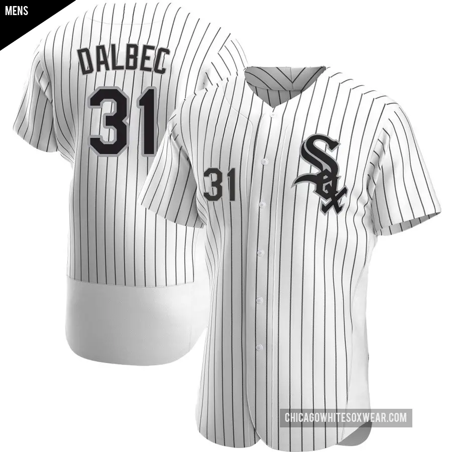 Men&#039;s Chicago White Sox &#65283;31 Bobby Dalbec Authentic White Home Jersey