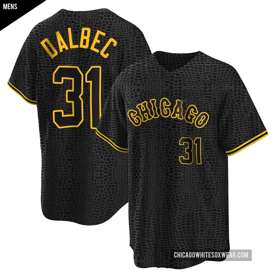 Men's Chicago White Sox ＃31 Bobby Dalbec Replica Black Snake Skin City Jersey