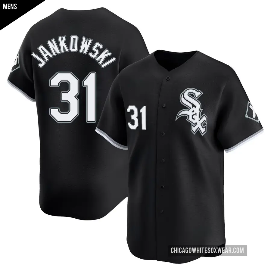 Men's Chicago White Sox ＃31 Travis Jankowski Limited Black Alternate Jersey