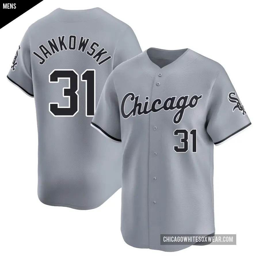 Men's Chicago White Sox ＃31 Travis Jankowski Limited Gray Road Jersey