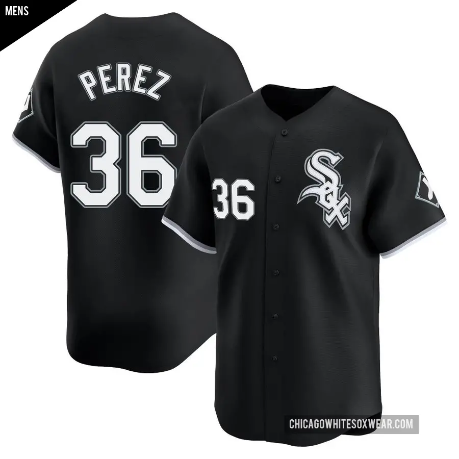 Men's Chicago White Sox ＃36 Carlos Perez Limited Black Alternate Jersey