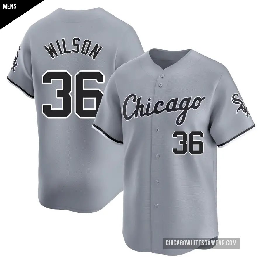 Men's Chicago White Sox ＃36 Steven Wilson Limited Gray Road Jersey