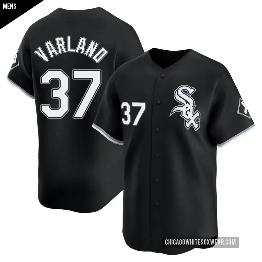 Men's Chicago White Sox ＃37 Gus Varland Limited Black Alternate Jersey