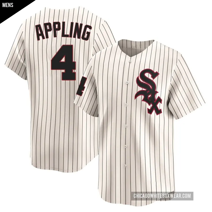 Men's Chicago White Sox ＃4 Luke Appling Limited Cream Throwback Cooperstown Jersey