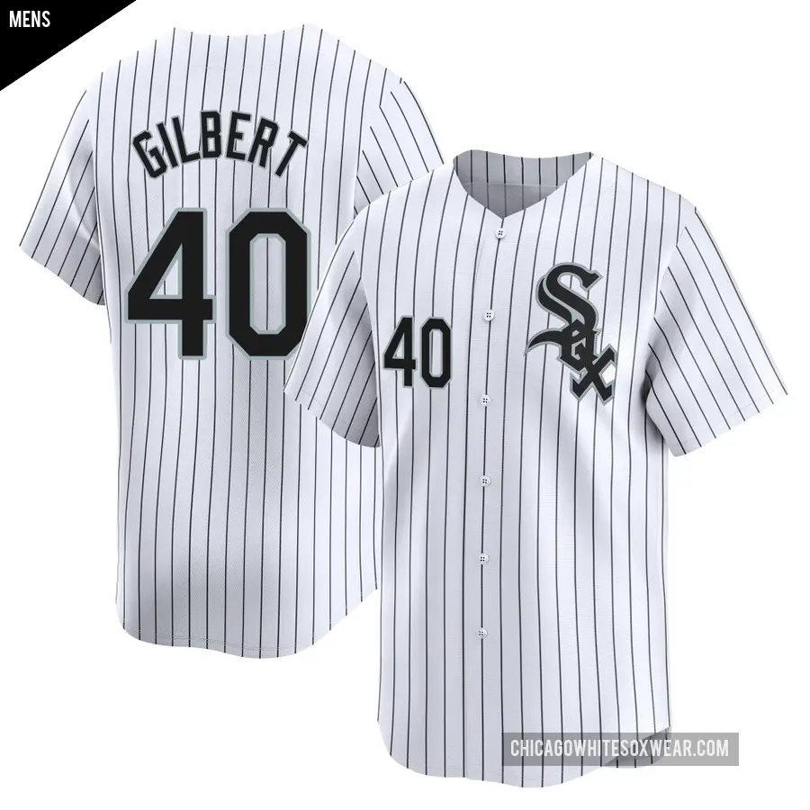 Men's Chicago White Sox ＃40 Tyler Gilbert Limited White Home Jersey