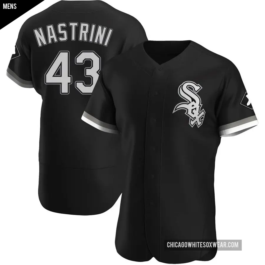 Men's Chicago White Sox ＃43 Nick Nastrini Authentic Black Alternate Jersey