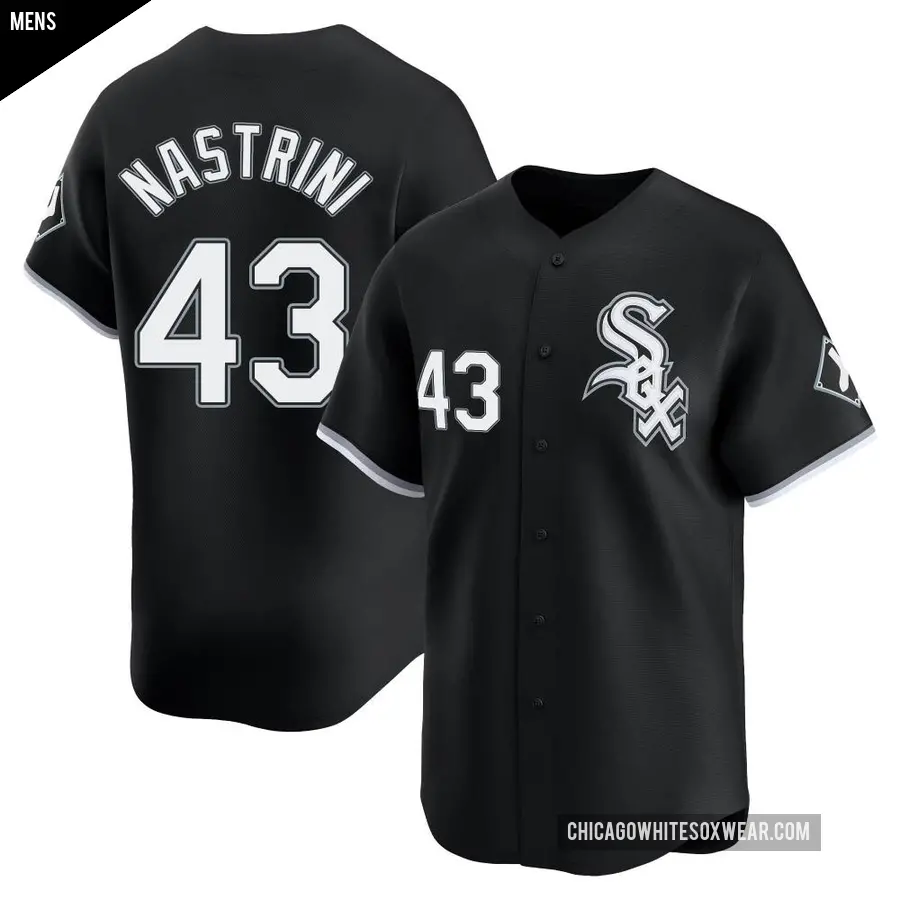 Men's Chicago White Sox ＃43 Nick Nastrini Limited Black Alternate Jersey