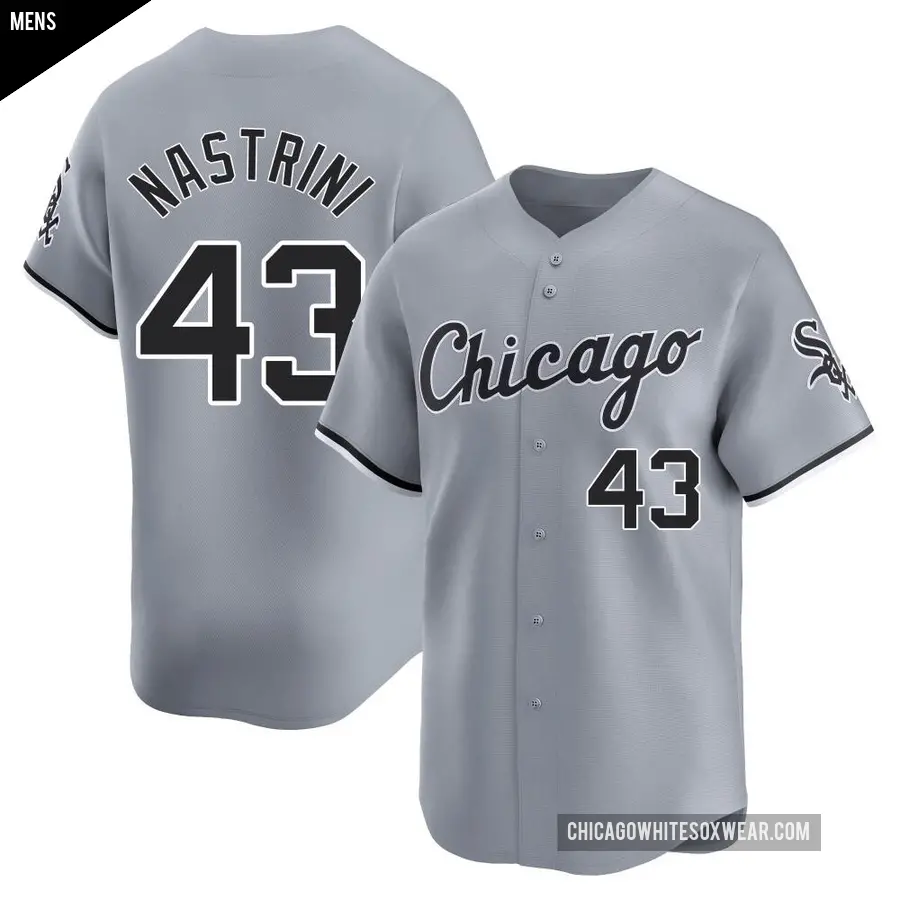 Men's Chicago White Sox ＃43 Nick Nastrini Limited Gray Road Jersey