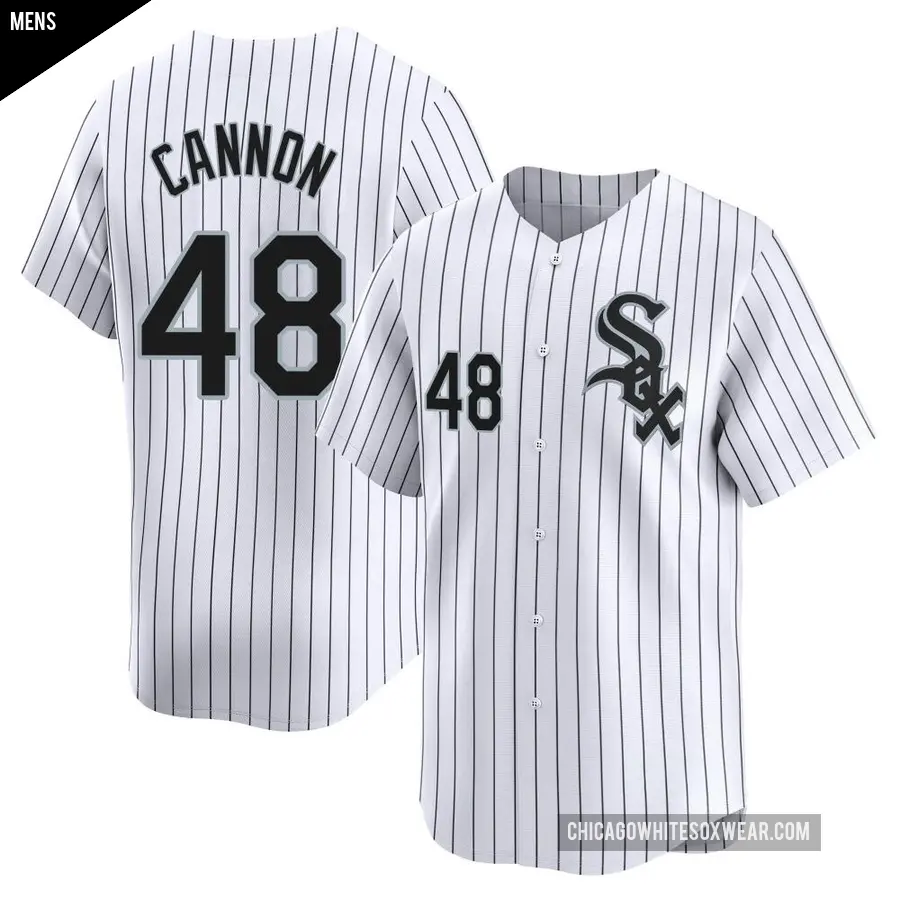 Men's Chicago White Sox ＃48 Jonathan Cannon Limited White Home Jersey