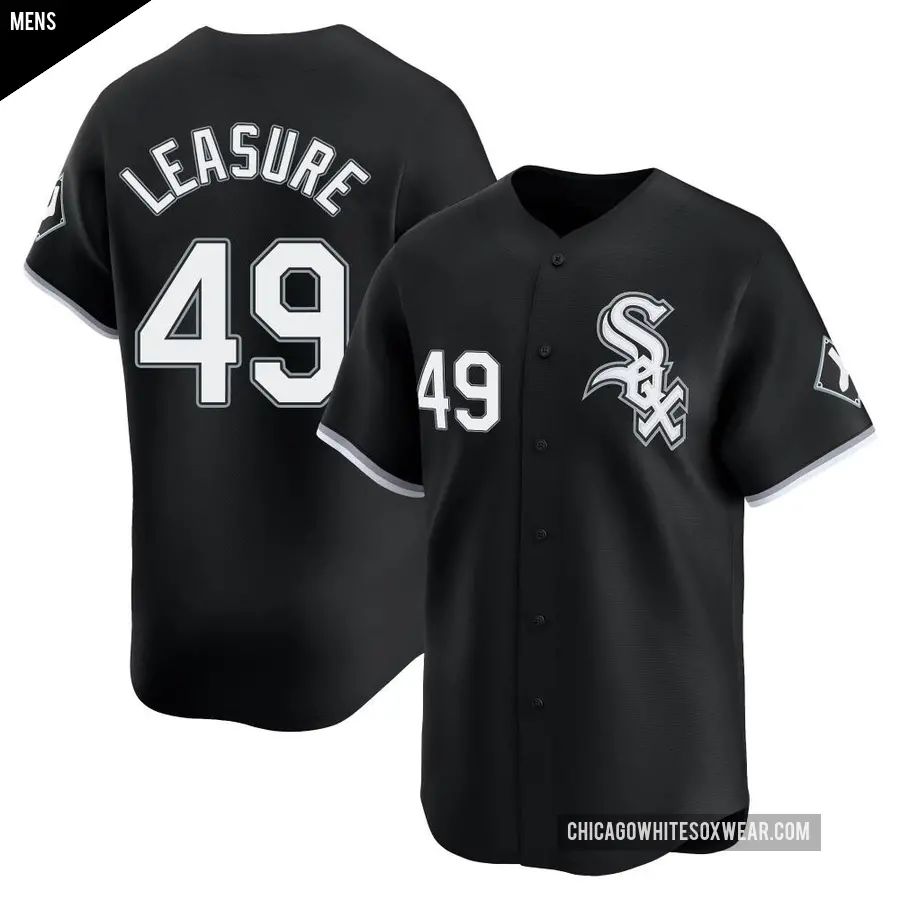 Men's Chicago White Sox ＃49 Jordan Leasure Limited Black Alternate Jersey