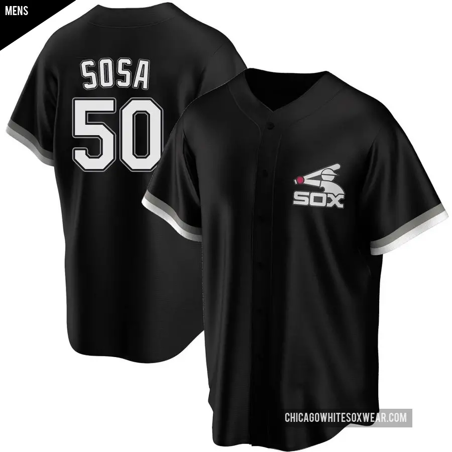 Men's Chicago White Sox ＃50 Lenyn Sosa Replica Black Spring Training Jersey
