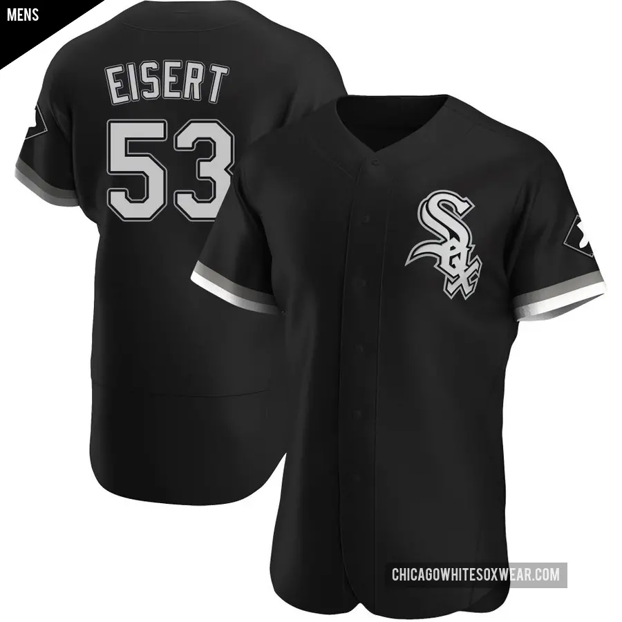 Men&#039;s Chicago White Sox &#65283;53 Brandon Eisert Authentic Black Alternate Jersey