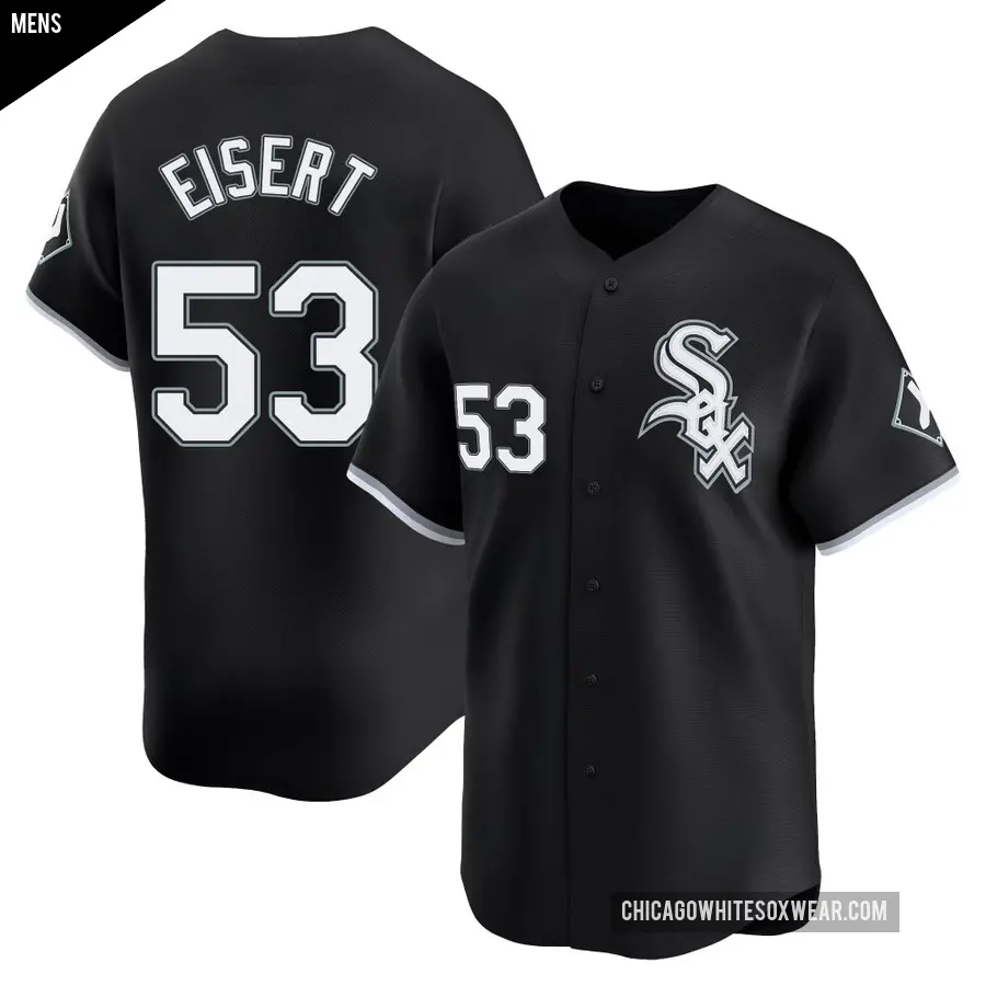 Men's Chicago White Sox ＃53 Brandon Eisert Limited Black Alternate Jersey