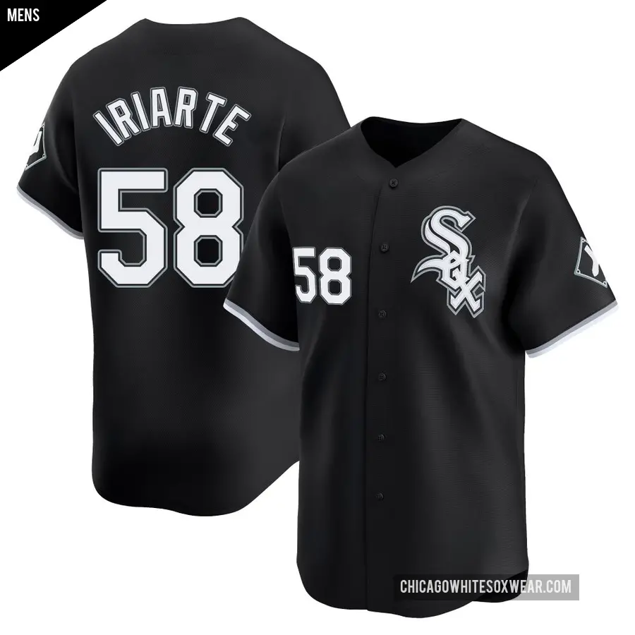 Men's Chicago White Sox ＃58 Jairo Iriarte Limited Black Alternate Jersey