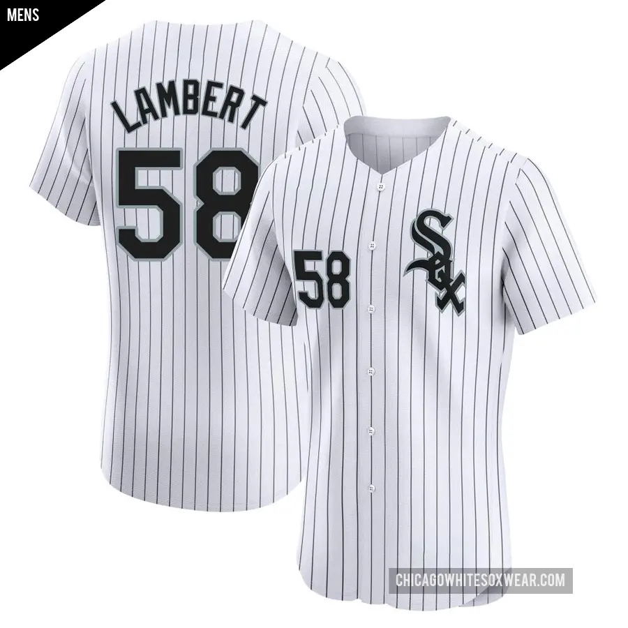Men's Chicago White Sox ＃58 Jimmy Lambert Elite White Home Jersey