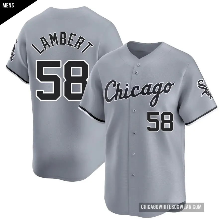 Men's Chicago White Sox ＃58 Jimmy Lambert Limited Gray Road Jersey
