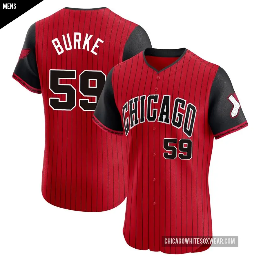Men's Chicago White Sox ＃59 Sean Burke Elite Red/Black 2025 City Connect Jersey