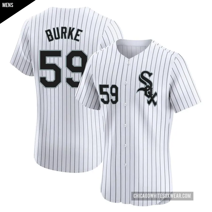 Men's Chicago White Sox ＃59 Sean Burke Elite White Home Jersey