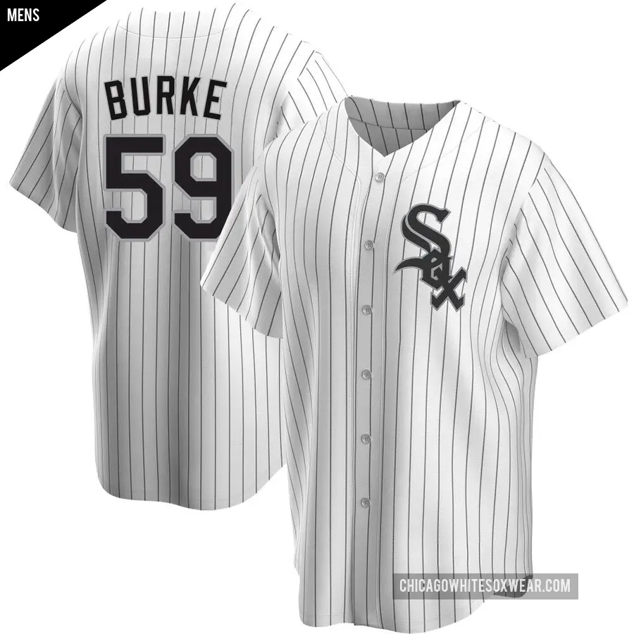 Men's Chicago White Sox ＃59 Sean Burke Replica White Home Jersey