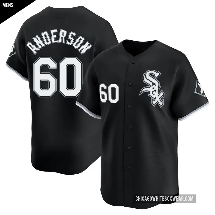 Men's Chicago White Sox ＃60 Justin Anderson Limited Black Alternate Jersey