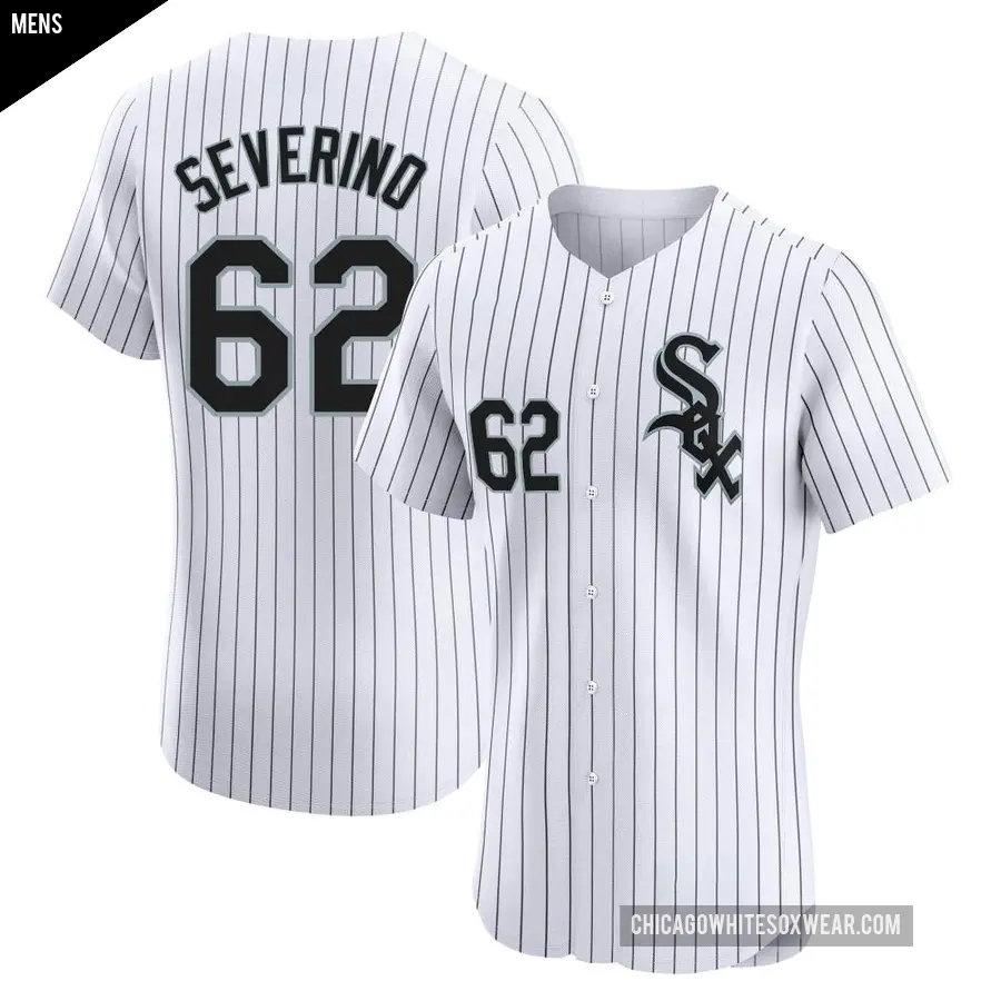 Men's Chicago White Sox ＃62 Anderson Severino Elite White Home Jersey