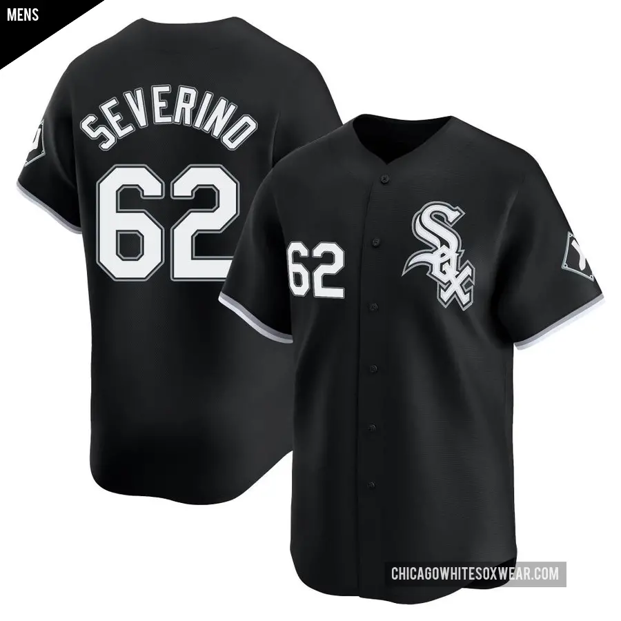 Men's Chicago White Sox ＃62 Anderson Severino Limited Black Alternate Jersey