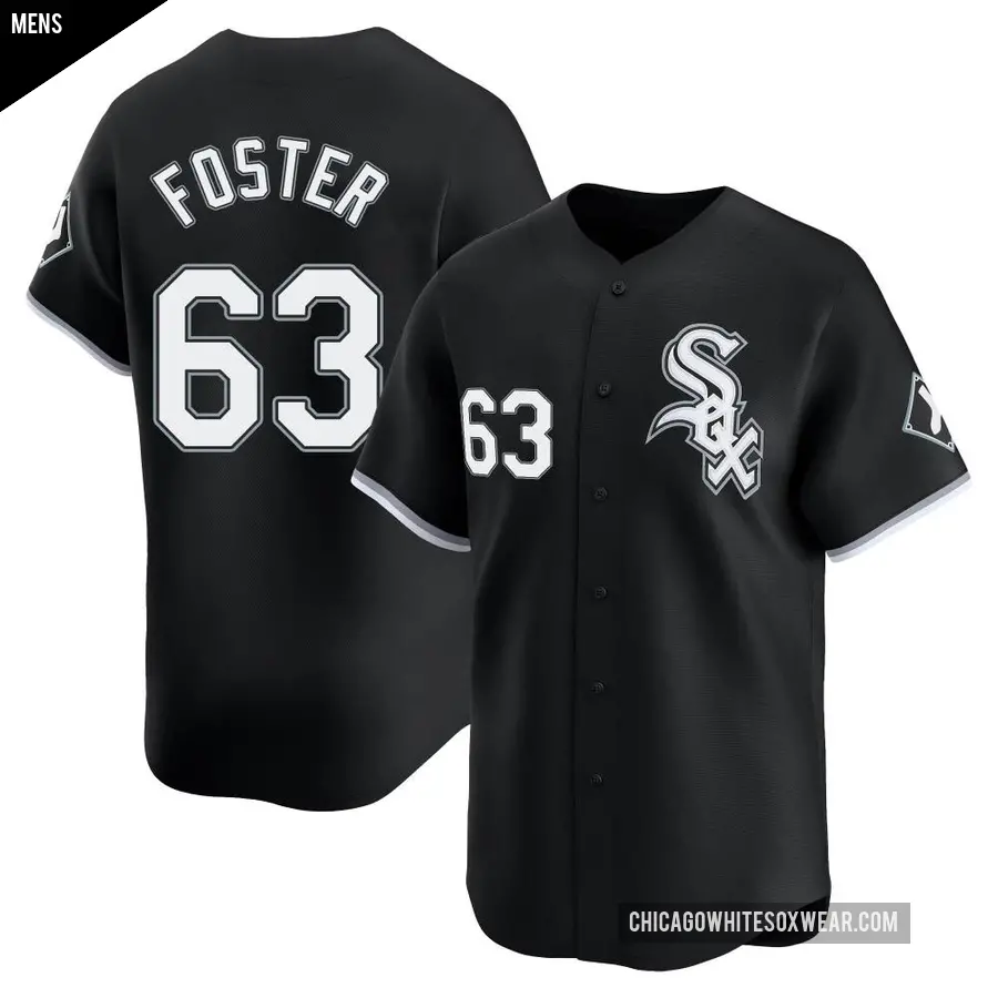 Men's Chicago White Sox ＃63 Matt Foster Limited Black Alternate Jersey