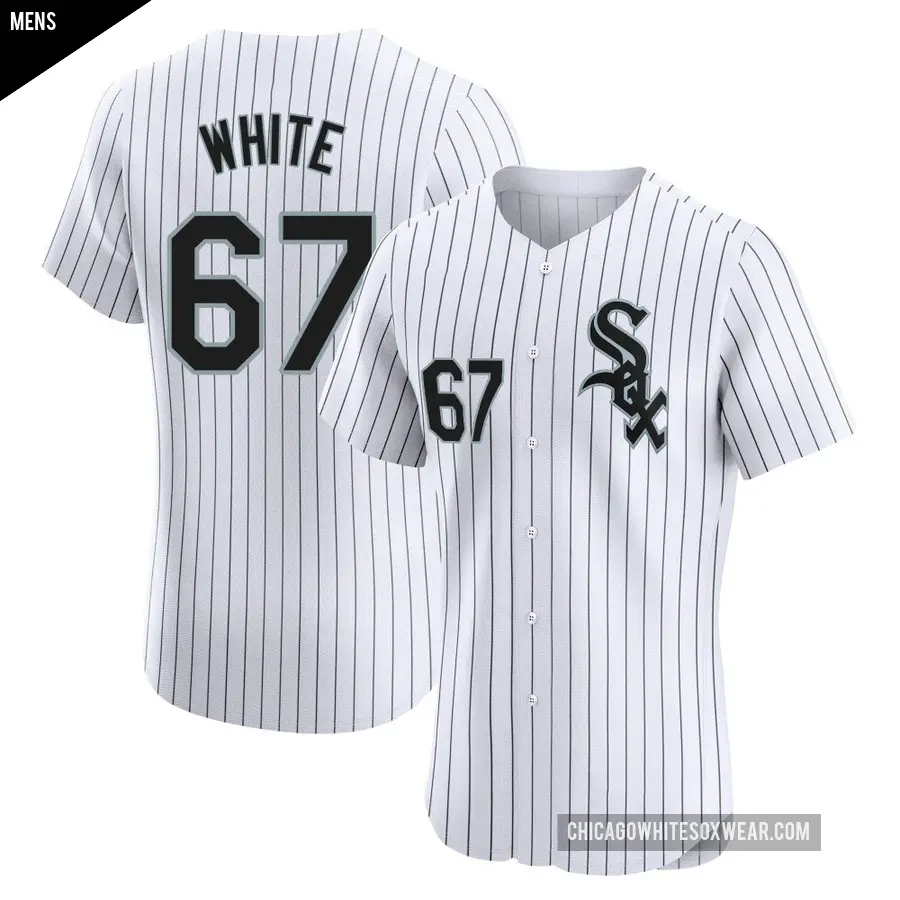 Men's Chicago White Sox ＃67 Owen White Elite White Home Jersey