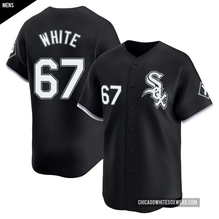 Men's Chicago White Sox ＃67 Owen White Limited White Black Alternate Jersey