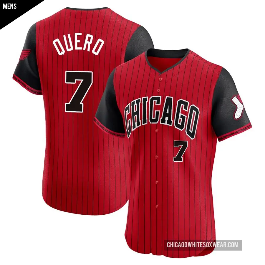 Men's Chicago White Sox ＃7 Edgar Quero Elite Red/Black 2025 City Connect Jersey