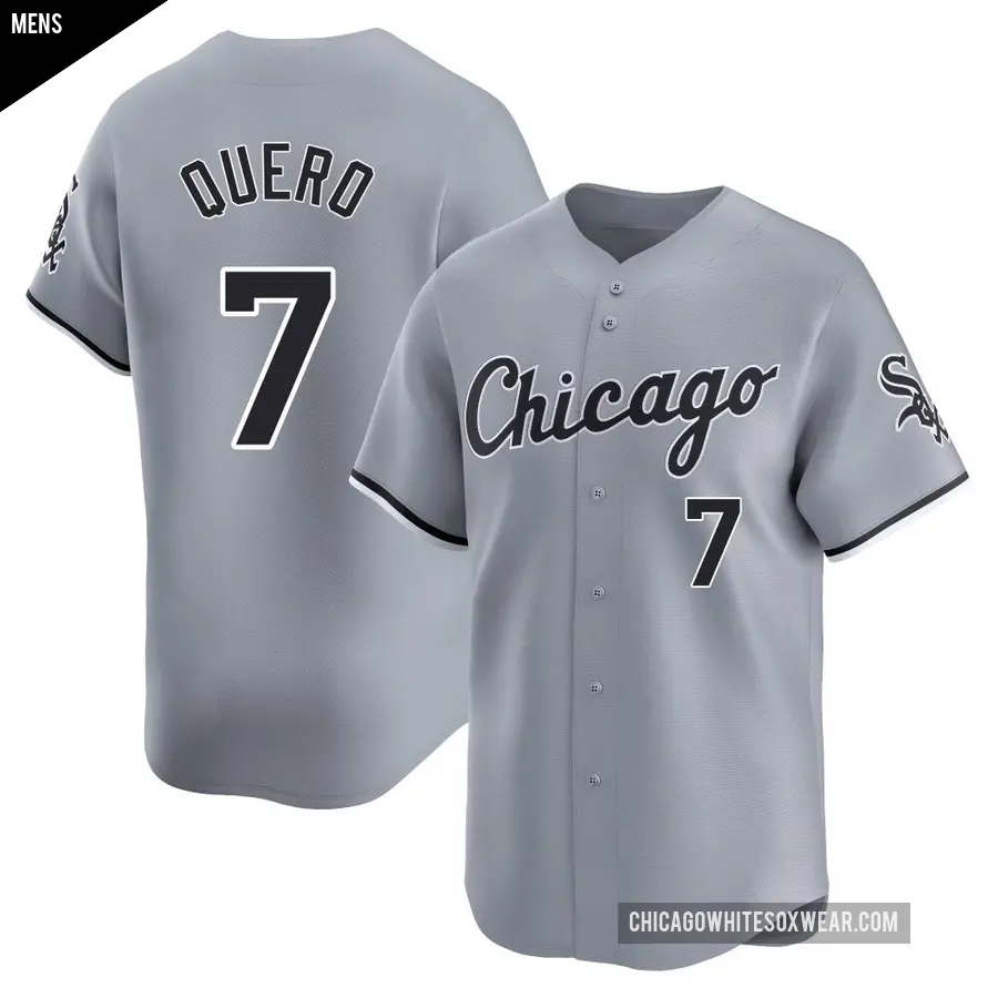 Men's Chicago White Sox ＃7 Edgar Quero Limited Gray Road Jersey