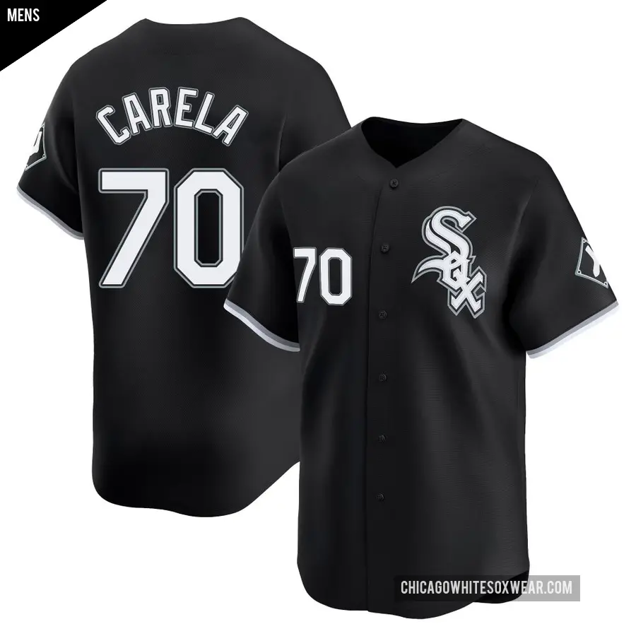 Men's Chicago White Sox ＃70 Juan Carela Limited Black Alternate Jersey