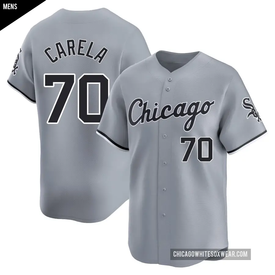 Men's Chicago White Sox ＃70 Juan Carela Limited Gray Road Jersey